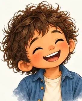 Teo riendo, primer plano de su ficha oficial