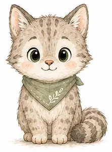Gali, gata andina, de pie y sonriente
